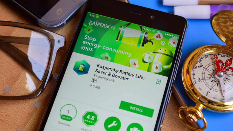 Kapersky battery saver app in app store