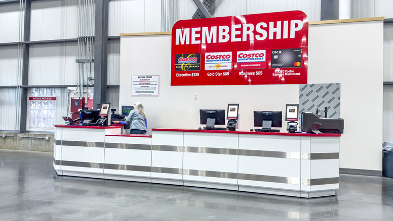 Costco Membership desk at the front of a store.