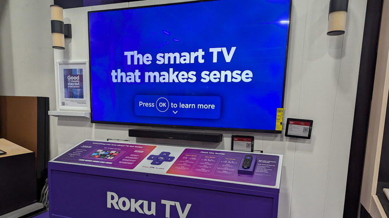 A Roku TV on display