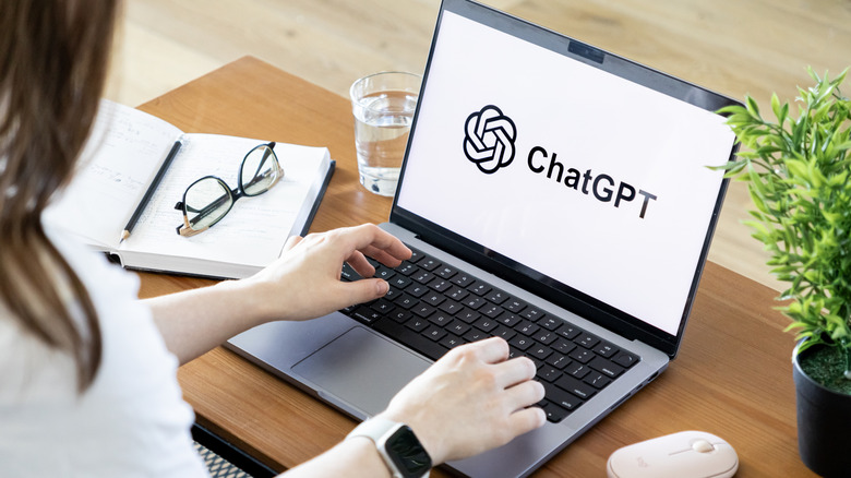 The ChatGPT logo on a laptop.