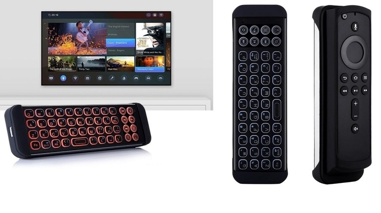 iPazzPort Mini remote in various configurations showing front and back.