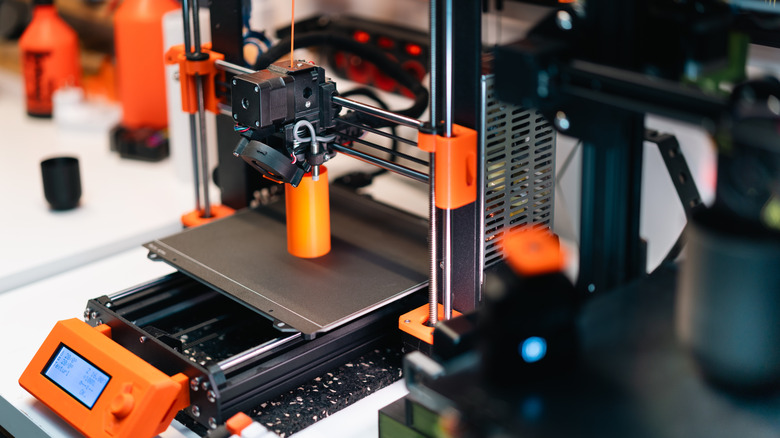 A 3D printer in use