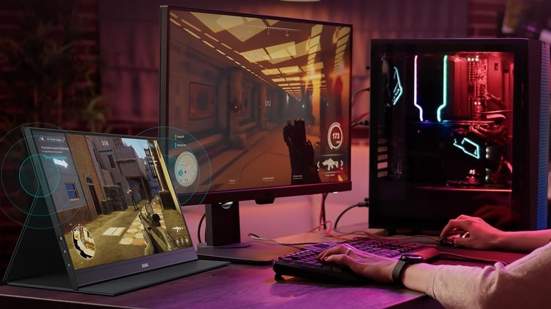 MNN 15 inch portable display used as secondary gaming monitor.