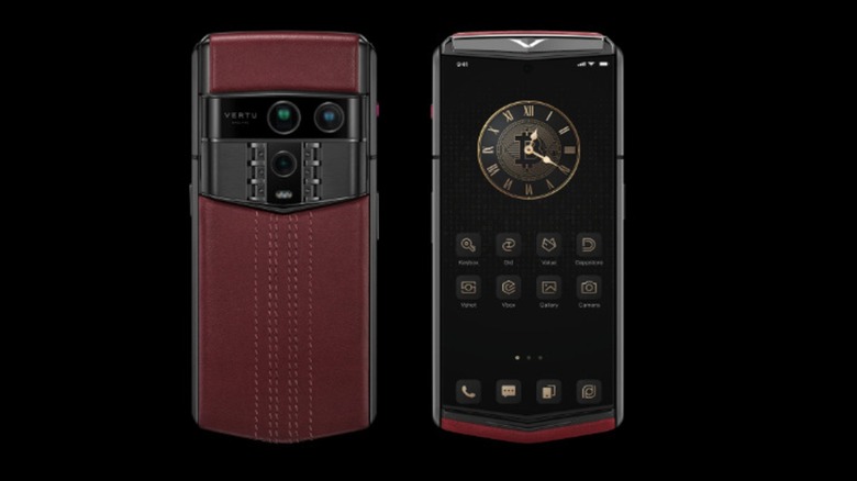 Studio shot of Vertu Agent Q Calfskin Edition phone