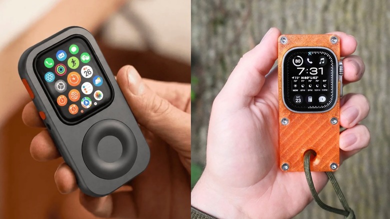 The RePod beside the Miniphone Ultra, which both house an Apple Watch.