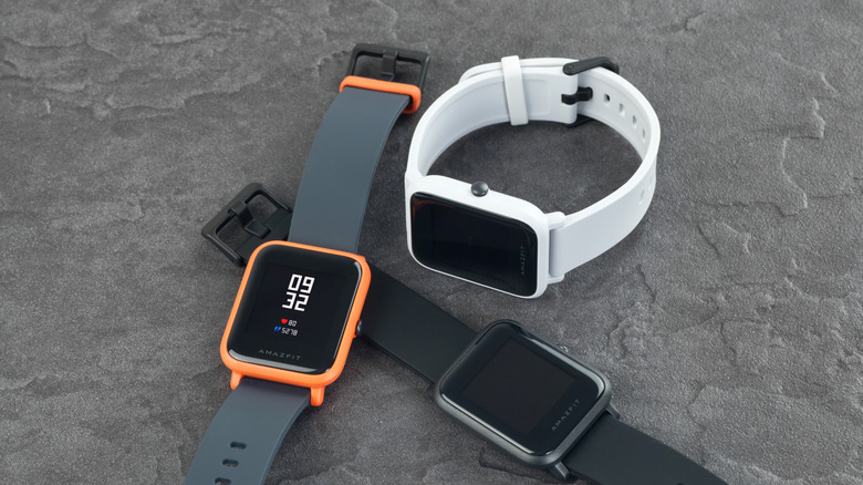 three different Amazfit smartwatches