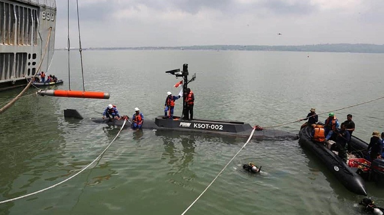 KSOT autonomous submarine during firing test.