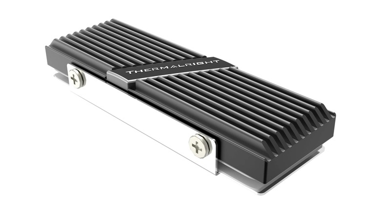 A Thermalright TR-M.2 2280 heatsink on display