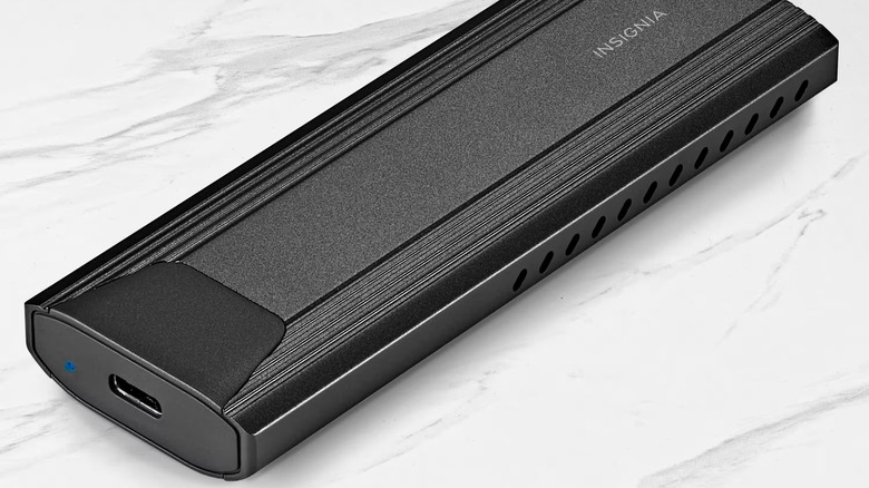 Insignia M2 NVMe solid-state drive enclosure for using old drives with USB.