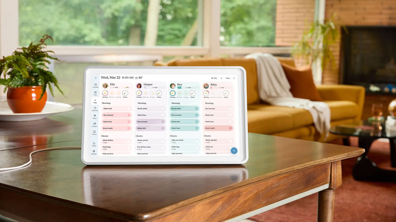 A Skylight Calendar on a table in a living room.