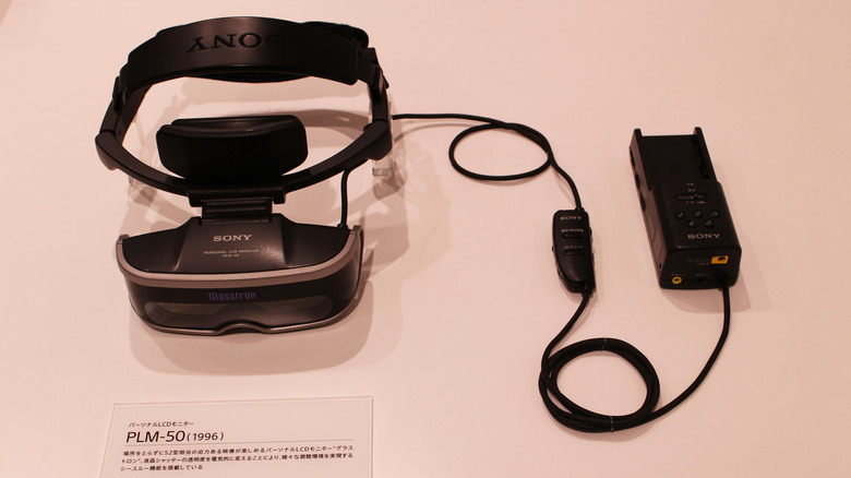 Sony Glasstron PLM-50 on display
