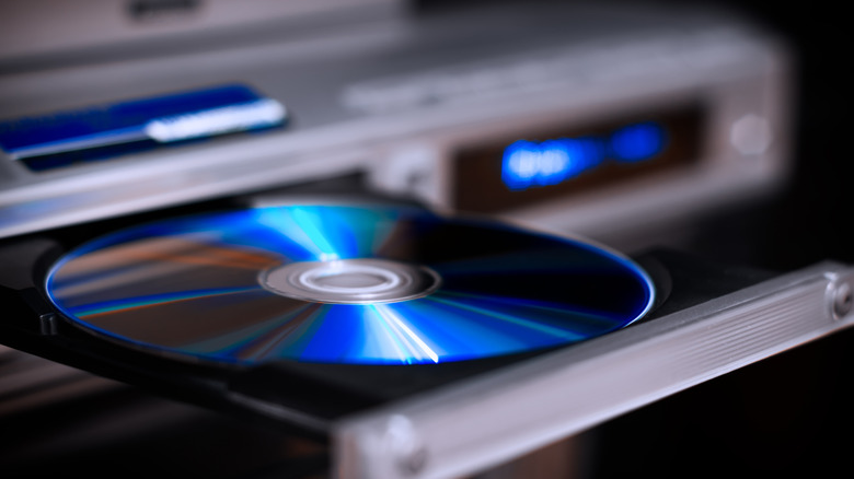 DVD in DVD player tray