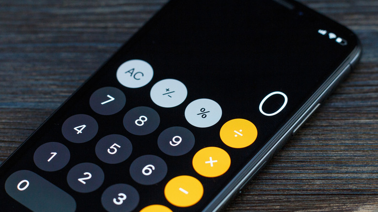 The stock Apple Calculator app as it appears on an iPhone X