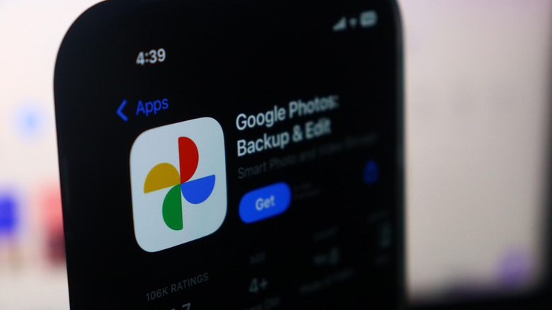 Google photos app view with Get button visible