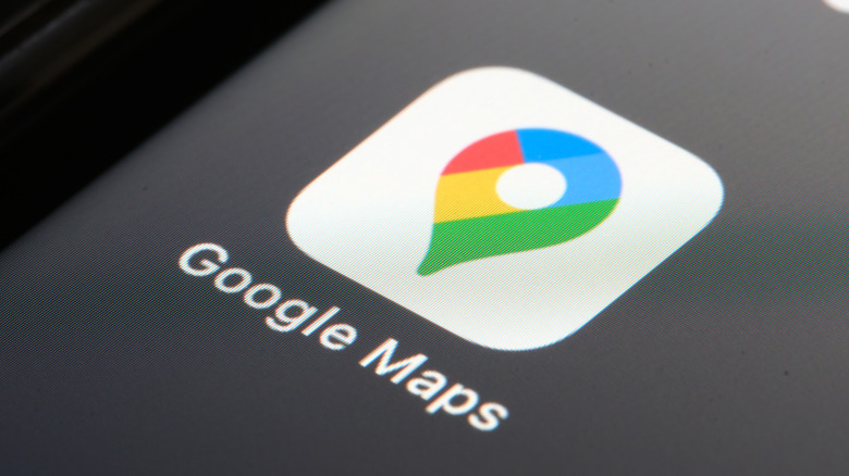 A close-up of the Google Maps icon on the iPhone.