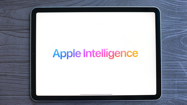 The Apple Intelligence logo on an iPad
