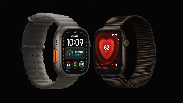 Apple Watch Series 12 and Ultra 4 against black background