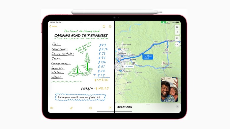 A mockup of the iPad 11 showing its multitasking capabilities