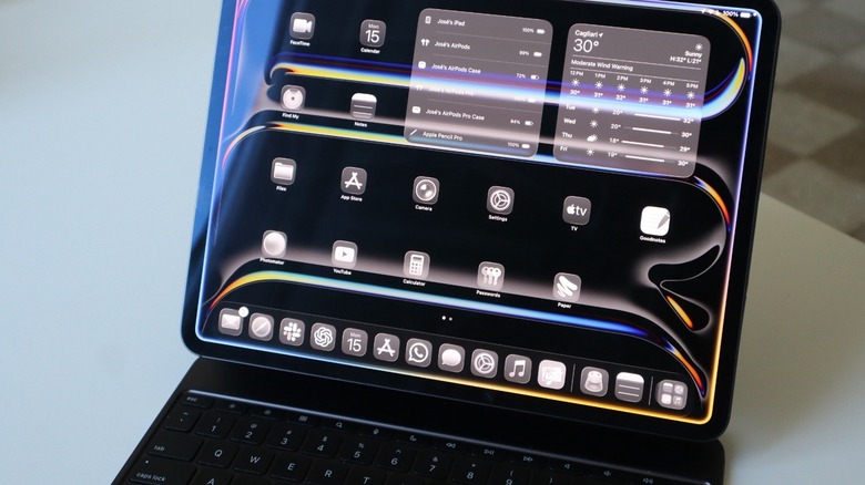 An iPad Pro attached to a Magic Keyboard
