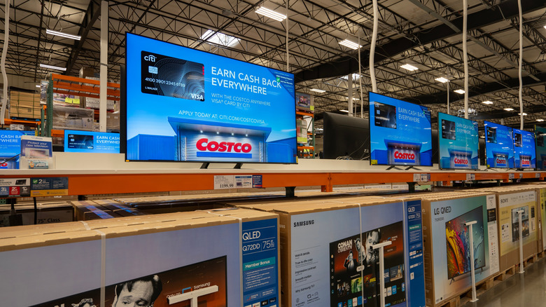 TVs on display at a Costco Wholestore store