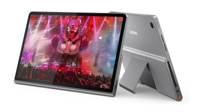 An Amazon promotional photo for the Lenovo Tab Plus Premium Entertainment Tablet