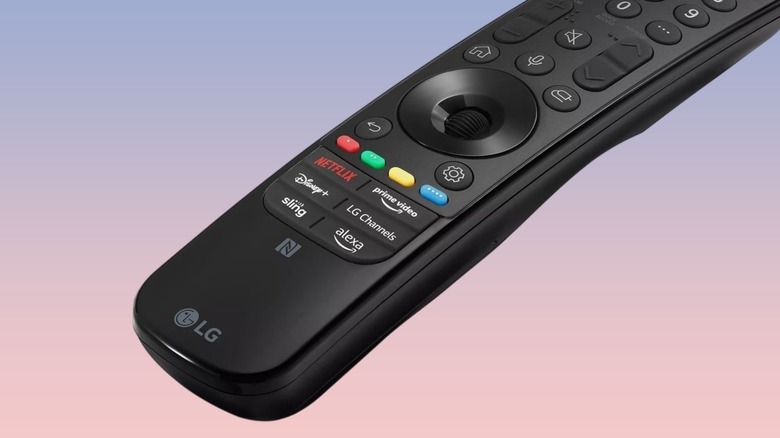LG Magic Remote against gradient background
