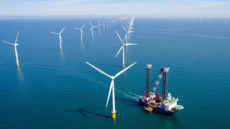 Offshore wind farm in ocean waters