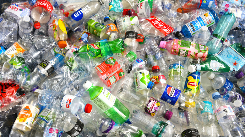 A pile of plastic bottles