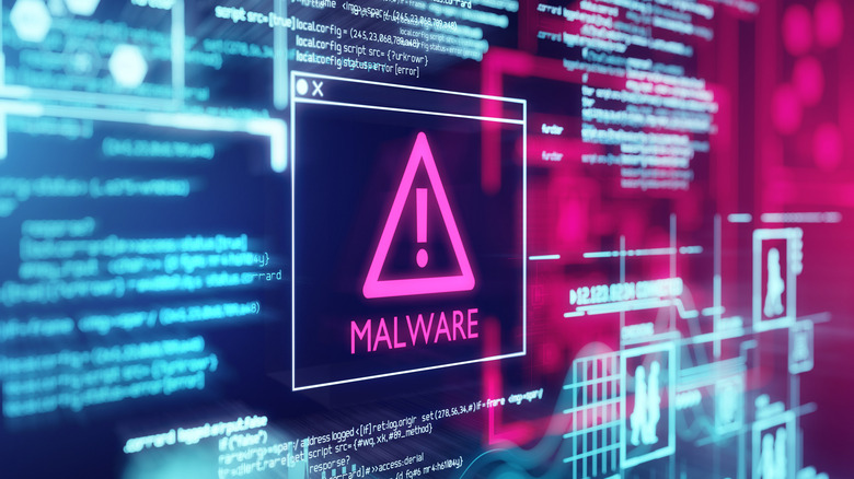 Artistic rendition of computer virus malware