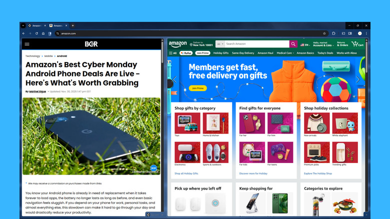 Chrome tabs in split view mode
