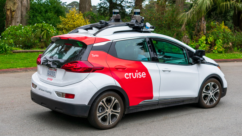 An autonomous car operated by Cruise.