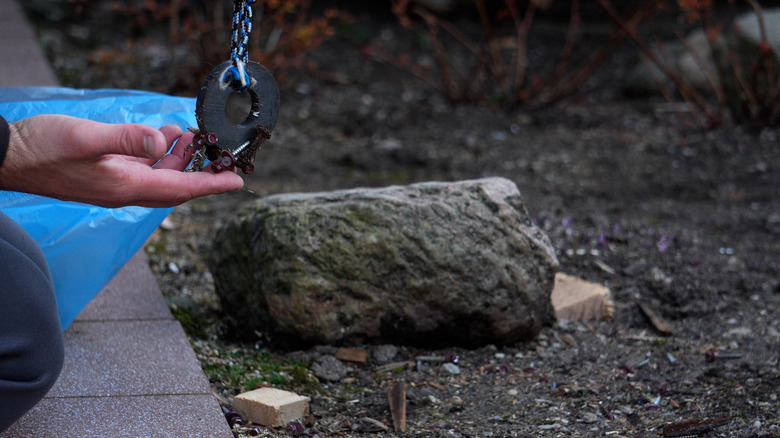 A ferrite magnet in use at a construction site