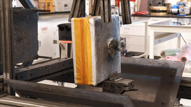 A tile of Atomic-6's Space Armor used in testing.