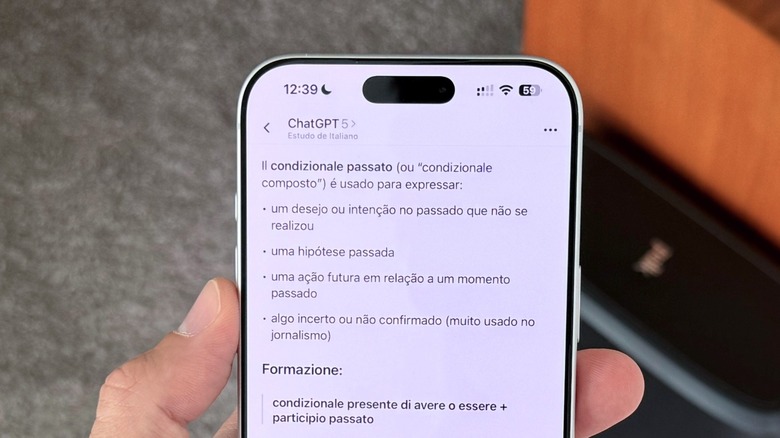 ChatGPT app on an iPhone 17 Pro Max