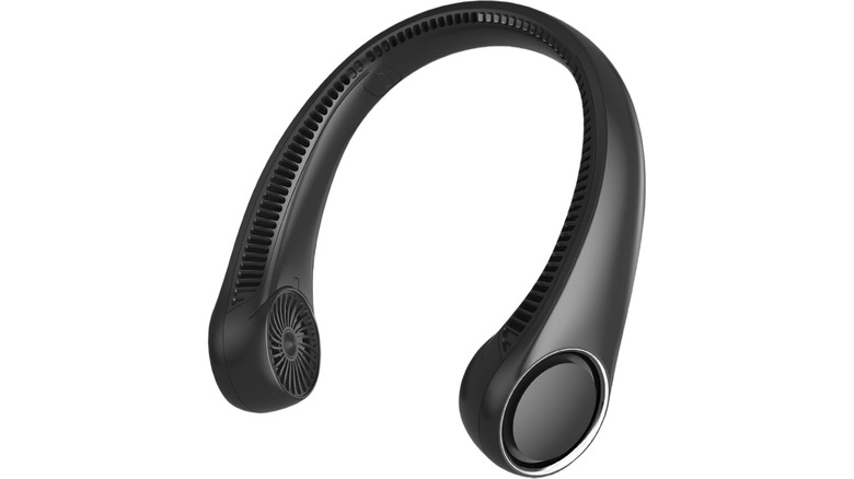 An Amazon promotional photo for the Pure Black Penkou Portable Neck Fan