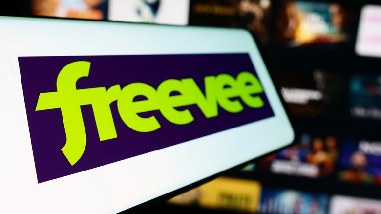 the freevee streaming logo with the TV app in the background