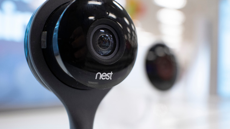 Close up of a nest camera