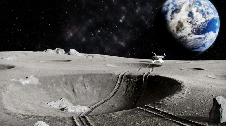 rover traversing the lunar surface