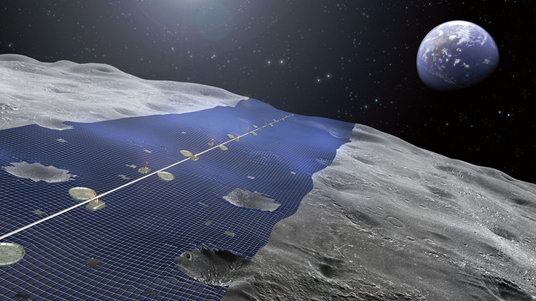 solar panels blanketing the lunar surface