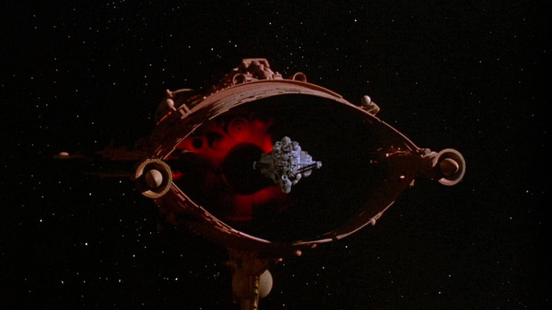 A shot of a spaceship in "Battle Beyond the Stars."