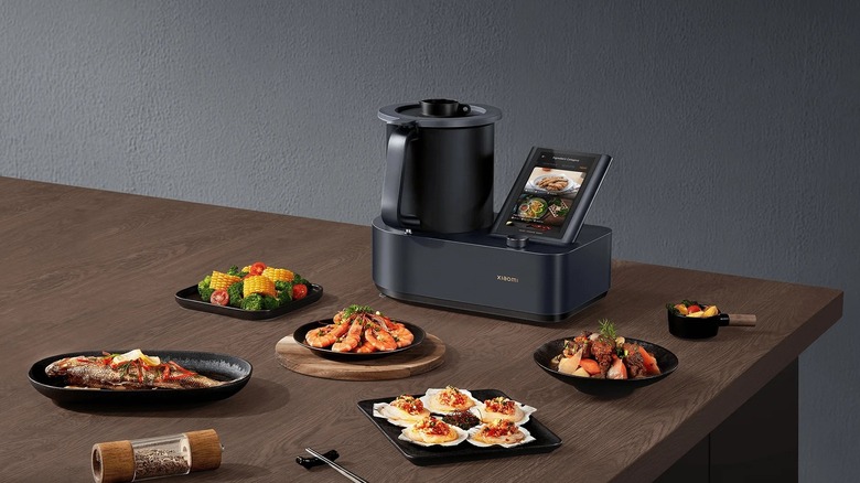 Xiaomi Smart Cooking Robot on a counter in a modern kitchen.