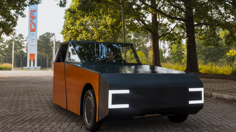 Clemson's Deep Orange 17 solar car prototype driving the CU-ICAR campus