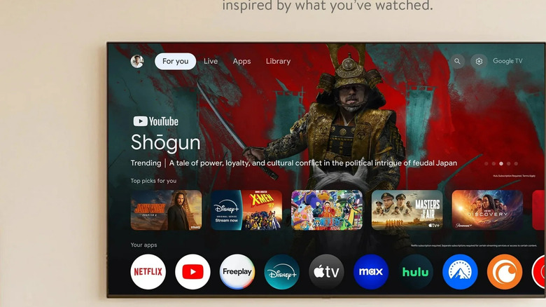 The Google TV OS of the Onn Full HD Streaming Device.