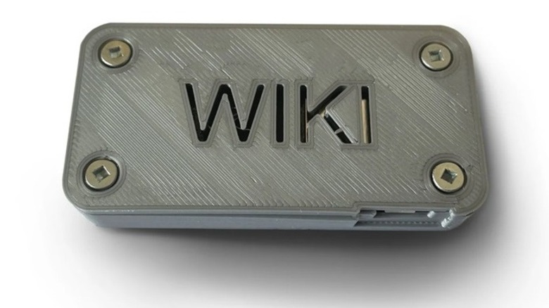 Image of an internet-in-a-box with the word 'wiki' written on it.