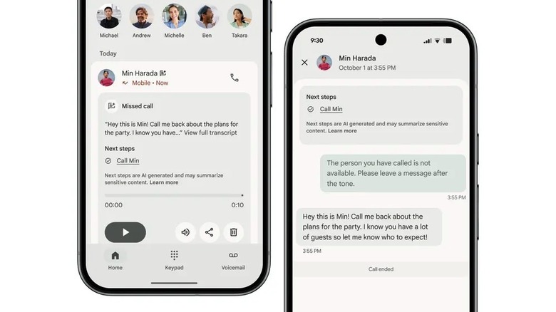 The Take a Message feature on a Pixel phone.