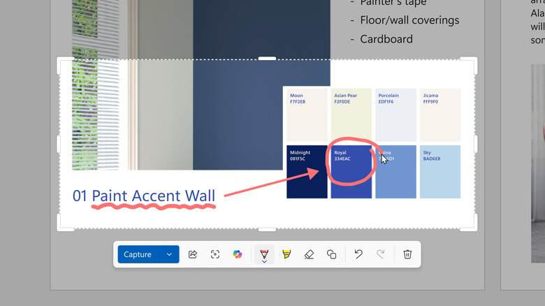 snipping tool in windows 11 with quick markup tool showing