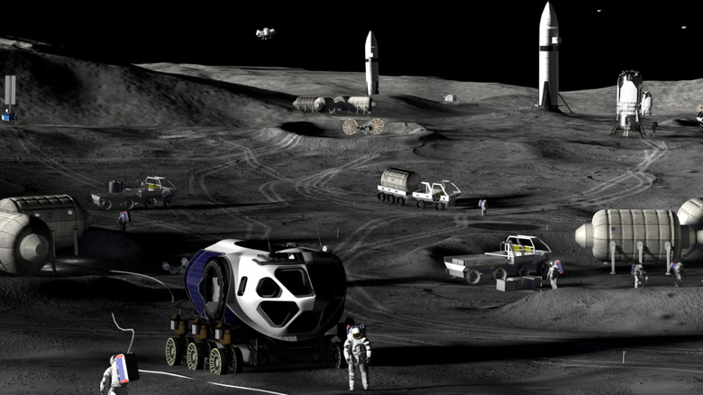 Future Moon Base development at Lunar South Pole