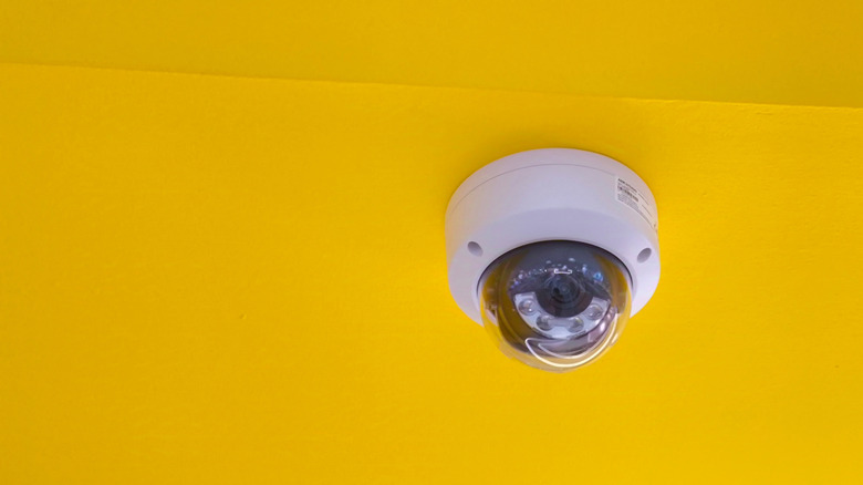 A close-up of a security camera.