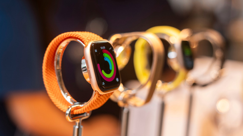 The Apple Watch Series 11 on display in an Apple store.