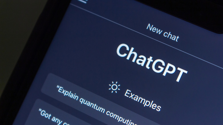 ChatGPT interface on phone with questions asked.